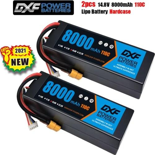 DXF lipo battery 14.8v 8000mAh 110C Max 220C hardcase For Helicopter Car Boat servo motor F450 XO-1 Bixler Scx10
