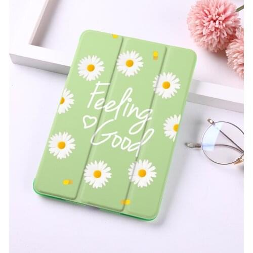 Cute Daisy Cactus Magnet Flip Cover For Apple iPad 2018 9.7" Case For iPad Air 2 Mini2 PU Leather Tablet Folding Folio Case