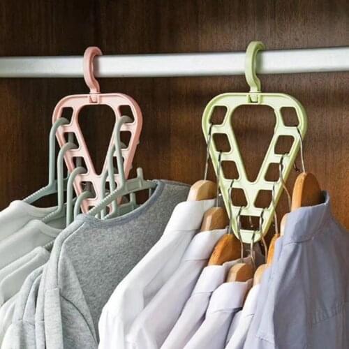Multifunctional Triangle Nine-hole Hanger Magic Hanger Rotatable Clothes Storage Shelf Household Goods Laundry Hanger