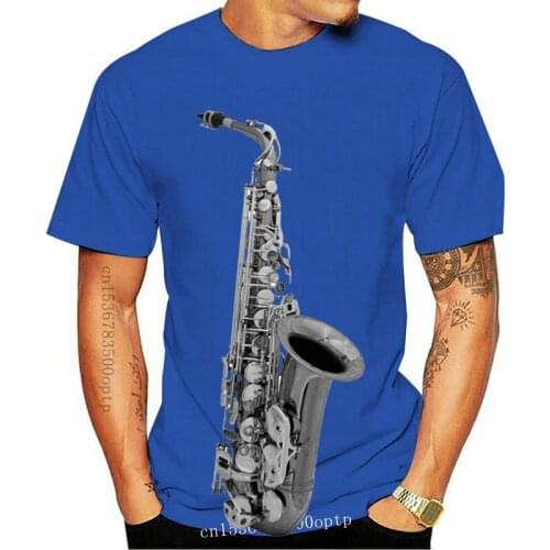 2020 Fashion Summer Style Saxophone Sax Unisex Fit T-Shirt Mens &amp Ladies Music Instrument Festival Band Tee shirt