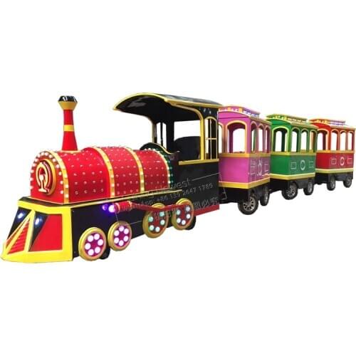 Factory Cheap Price Sightseeing Tourist Train Rides Amusement Park Game Machine Shopping Malls Battery Trackless Electric Train