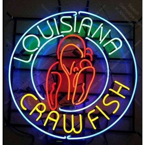 NEON SIGN For Louisiana Crawfish NEON Bulbs Lamp GLASS Tube Decor Window Wall Club Restautanr Room Handcraft Advertise wholesale