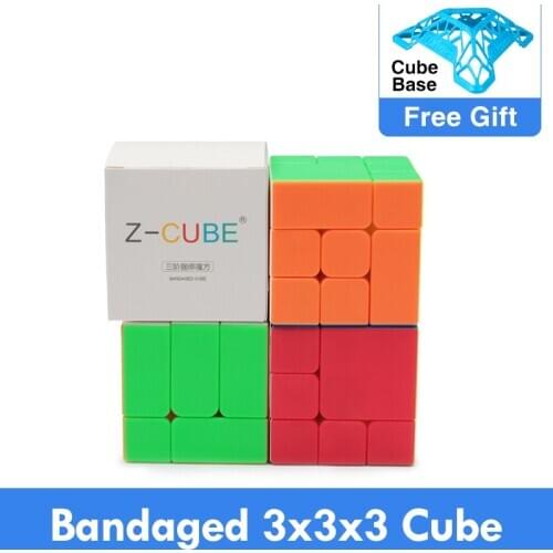 New ZCUBE Bandaged 3x3x3 Cube stickerless 3x3 magic cubes Professional Brain Teaser Puzzle Cube for magico Cube Educational Toys