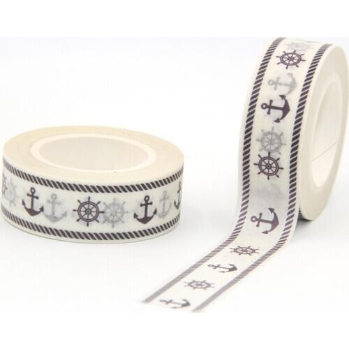 New Arrival 1PC 15MM*10M Sailing Ship Series Washi Tape Wide Sticky Adhesive Tape Scrapbooking Album DIY Decorative Paper Tape