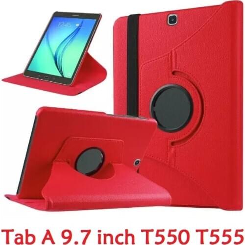 New Coque for Samsung Galaxy Tab A 9.7'' T550 T555 P550 Case 360 Rotation Smart Stand PU Case for Samsung T550 T555 360 Case