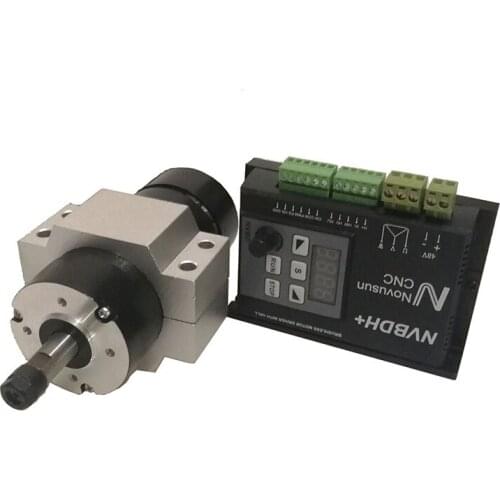 Motor controller CNC kit 1 pcs Brushless motor driver 400W 1 pcs Brushless spindle motor 48VDC ER8 2 pcs Aluminum motor block