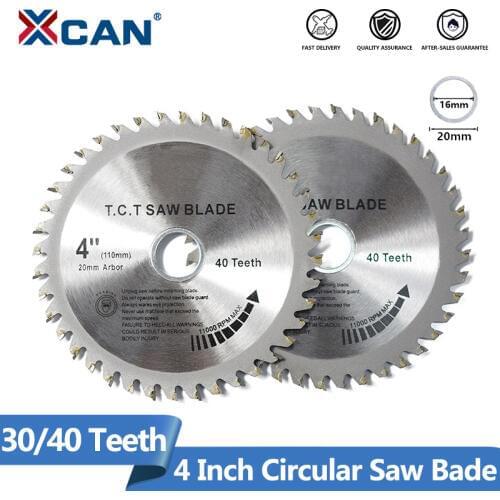 XCAN TCT Woodworking Circular Saw Blades 1pc 4'' 30/40 Teeth Multipurpose Wood Saw Blade Cutting Disc