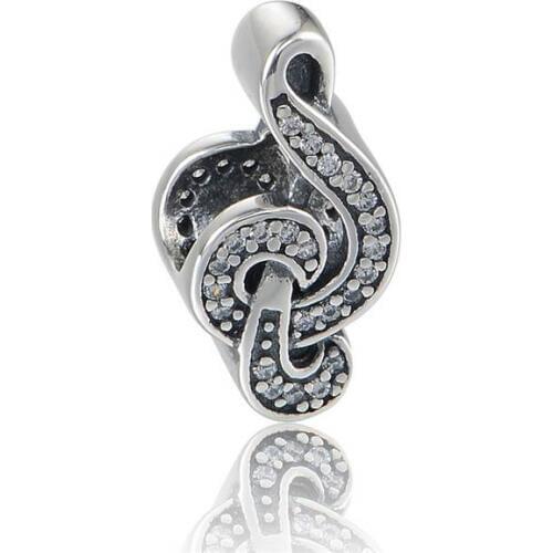 Fit Original Brand Bracelet New 925 Sterling Silver Romantic Music Notatio Silver Beads DIY Charm Jewelry LW637