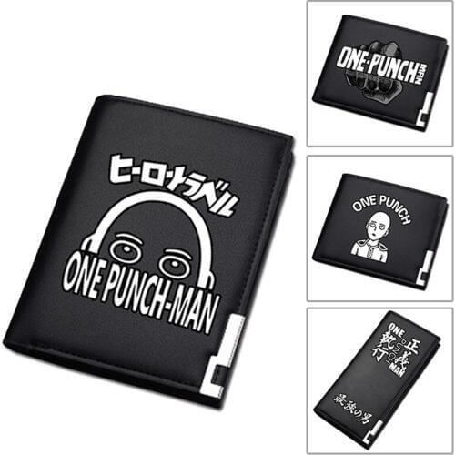Hot Japanese ONE PUNCH-MAN Pu Leather Short Wallet Anime Long Coin Purse Saitama ID Card Holder Unisex Money Bag Women Clutch