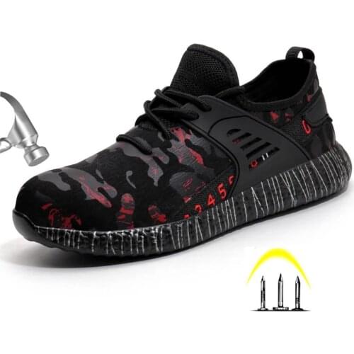 Dropshipping Work Safety Shoes Puncture Proof Steel Toe Safety Boot Soft Light Work Indestructible Shoes For Men Women