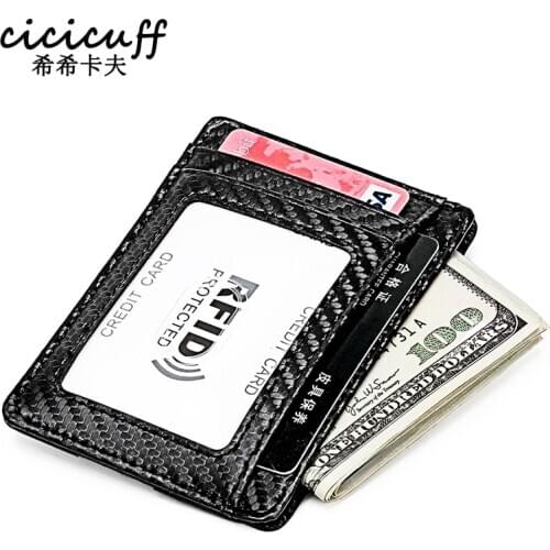 RFID Blocking Slim Mens Leather Credit Card Holder Women ID Business Mini Bank Card Case Wallet For Man Small Purse Card Bag