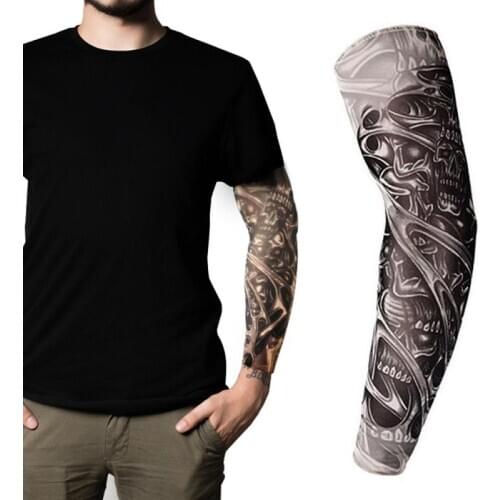 Unisex 3D Tattoo Printed Arm Warmer UV Protection Bike Bicycle Sleeves Outdoor Cycling Sleeves Arm Protection Riding Arm Sleeve