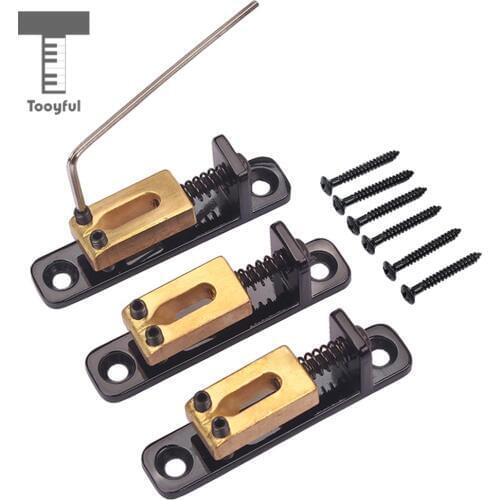 Tooyful 3 pcs Bridge Tremolo Roller Saddles for ST TL Strat Telecaster Cigar Box Guitar with Wrench 10.8mm
