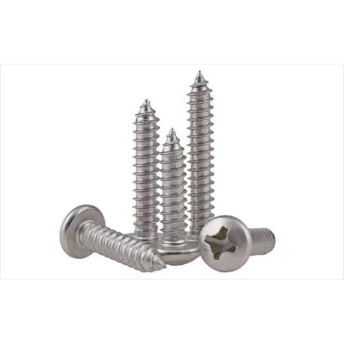 GB845 304 stainless steel Round head self-tapping screws M1.2 M1.4 M1.7 M2 M2.2 M2.6 M3 M3.5 screws PA screws