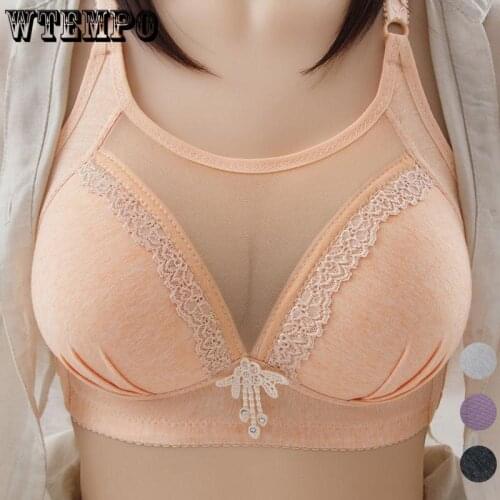 Women Plus Size Bras Push Up Bra Lace Seamless Underwear Cotton Wireless Soft Brassiere Lingerie Thin 100C Large Cup Bralette
