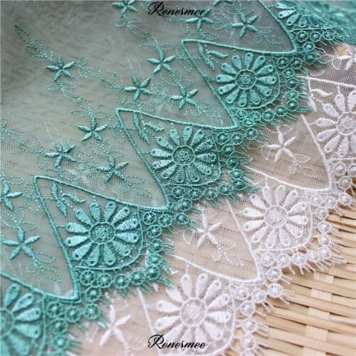 1Yard New Product Polyester Silk Dress Lolita Peacock Green Ivory Summer Wedding Underwear Mesh Gauze Lace diy Trims Accessories