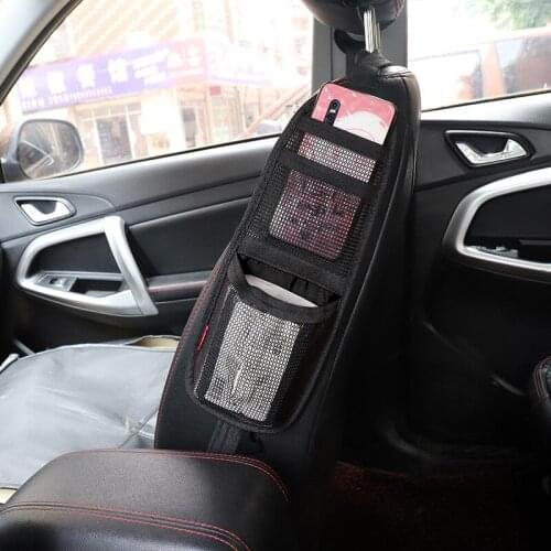 1Pcs Car Styling Three Colors Interior Seat Side Suspension Bag Car Storage Tissue Bag Seat Side Mesh