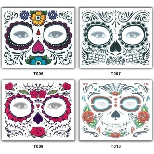 100pcs Face Eye Terror Temporary Tattoo Sticker Waterproof Self Adhesive Paste Halloween Costume Cosplay Party Makeup Body Art