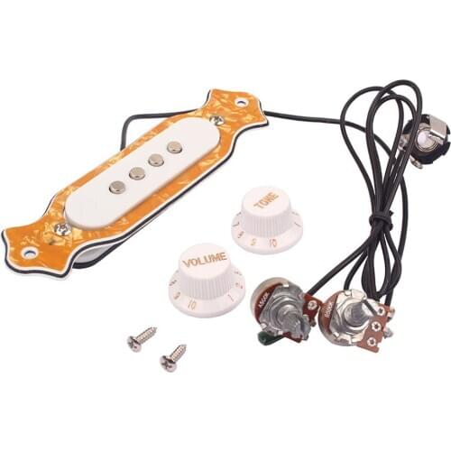 1x Cigar Box Guitar Parts Soundhole Pickup Prewired Wiring Harness