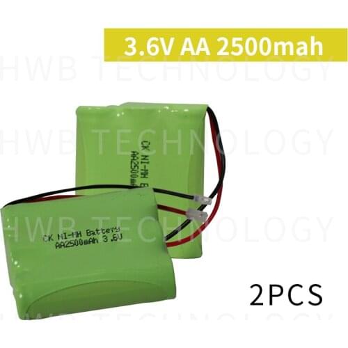 2 Pieces/lot New Ni-MH AA 3.6V 1800mAh Ni-MH Rechargeable Battery Pack With Plugs For Cordless Phone Batteries Free Shipping