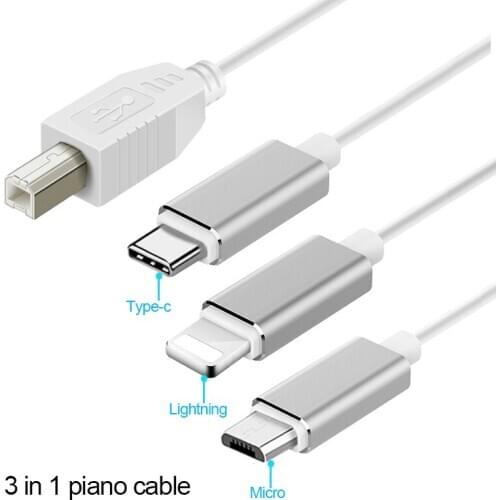 3 in 1 OTG piano Cable for IPhone To MIDI USB Instrument Keyboard Adapter mobile phone Electric Piano Connector Drum USB CABLE