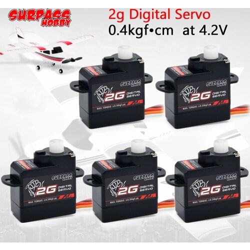 5pcs/lot Surpass Hobby Airplane Digital Servo 2g Micro Plastic Gear Mini Servo for RC Aircraft Fixed-wing Helicopter