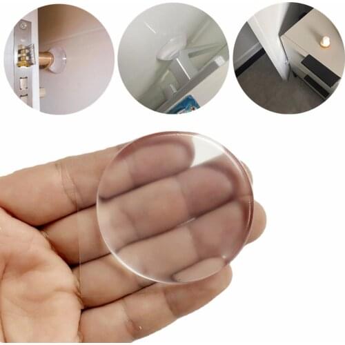 6pcs Round Silicone Door Handle Bumpers Self-adhesive Wall Protector Pads Door Stoppers Muffler Household Anti-collision