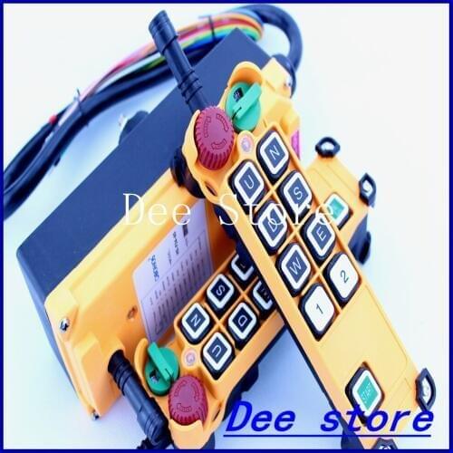8 channels 1 Speed 2 transmitters Hoist Crane Truck Radio Remote Control Push Button Switch System with E-Stop