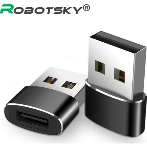Robotsky Type C Adapter Type-C to USB 2.0 OTG Cable Adapter for Samsung Galaxy S8 S9 Huawei p20 USB C Converter