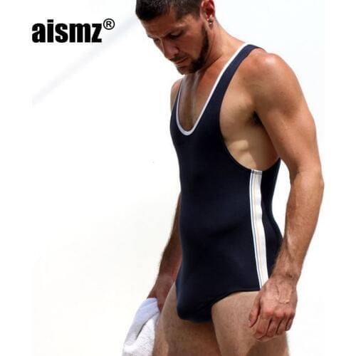 Aismz Mens Sexy Fitness Bodybuilding Bodywear Black Gray Red Bodysuit Singlet Gay Slim Body Shaper Underwear Shapewear Summer