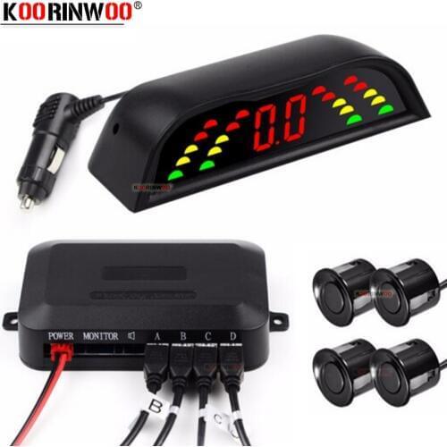 Koorinwoo 2.4G Wireless LCD Monitor Screen Buzzer Black/White/Grey 12V Car Parking Sensor Radar Ultrasonic Alarm Parking Assist
