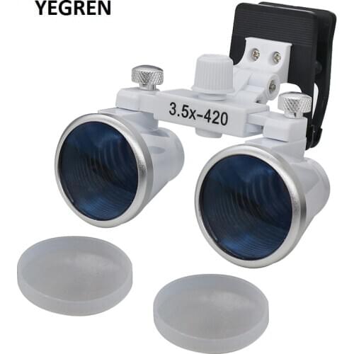2.5X 3.5X Clip Type Binocular Loupe Pupil Adjustable Dental Loupe Hands Free Magnifying Glass for ENT Examination Dental Surgery