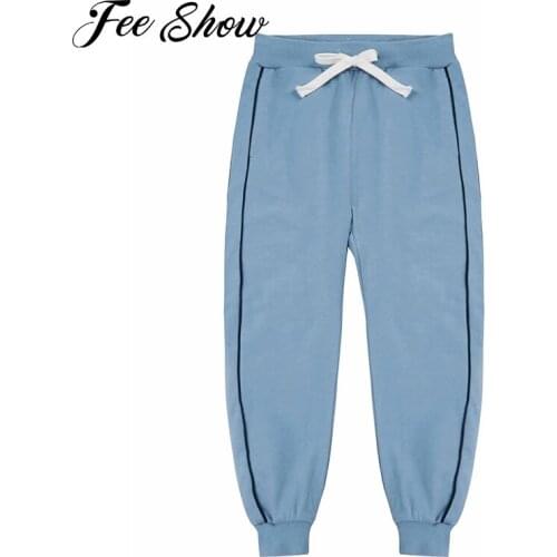 Kids Boys Girls Casual Sport Pants Unisex Running Workout Exercise Pants Cotton Elastic Waistband with Drawstring Pants Trousers