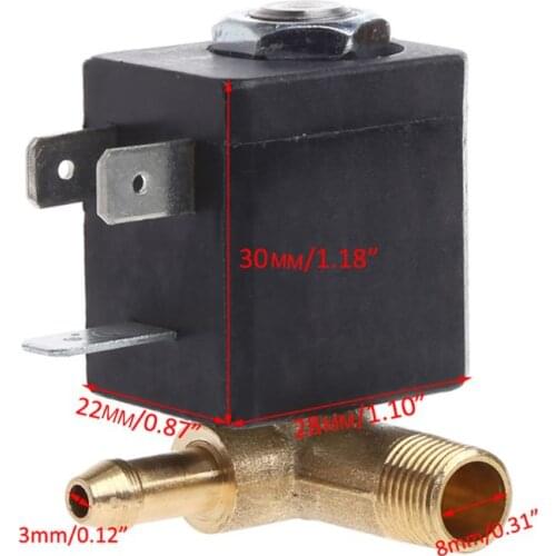 Cannula N/C AC 230V G1/8" Brass Steam Air Generator Water Solenoid Valve Coffee
