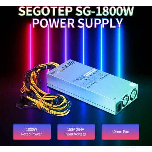 Segotep SG-1800W Computer Case Power Supply with 1800W Rated Power 150V-264V Wide Voltage High Efficiency Cooling System