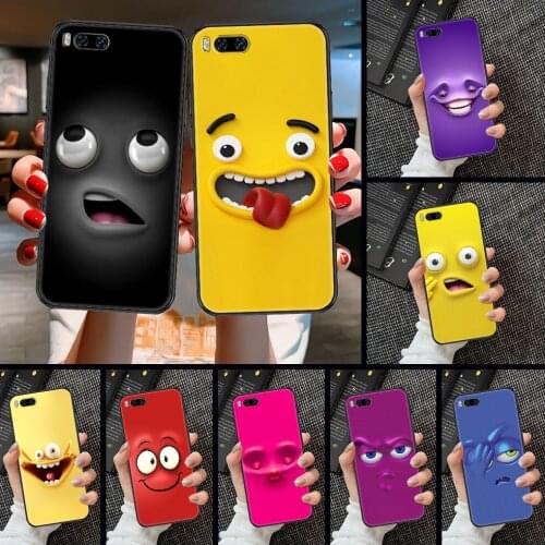 Cartoon Funny Face 3D Phone case For Xiaomi Mi Max Note 3 A2 A3 8 9 9T 10 Lite Pro Ultra black luxury prime soft shell pretty