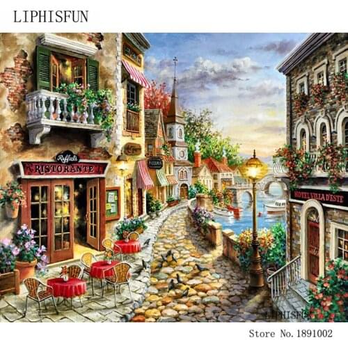 Craft Needlework Diy Handicrafts City Landscape Diamond Painting Street Painting Diamond Embroidery Square Drill ZS