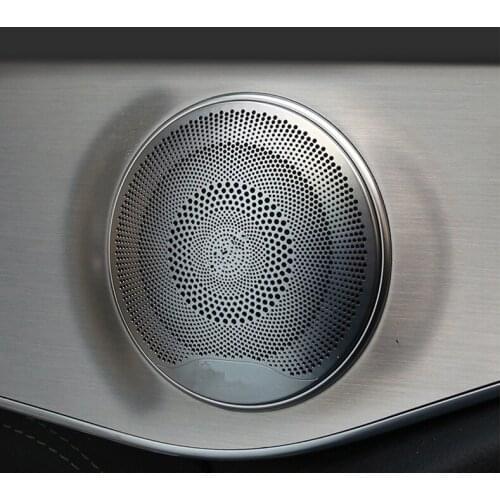 4pcs Car Door Audio Speaker Decor Cover Loudspeaker 3D Trim Sticker For Mercedes Benz AMG C E Class W205 W213 GLC Car Styling