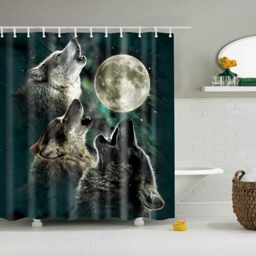 Decorative Animal Horse Wolf Zebra Deer Print Bathroom Shower Curtain Fabric Waterproof Polyester Shower Curtain