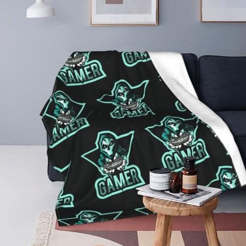 Gamer Blanket Fleece Print Competition Kids Video Games Portable Lightweight Thin Throw Blanket for Home Office Plush Thin Quilt