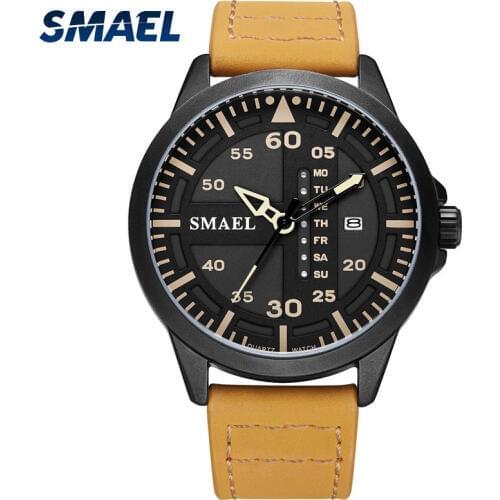 Quartz Watches Bracelet Leather SMAEL Men Watches Casual Analog Digital Men Watch relogio 1315 Military Sport Watches Waterproof