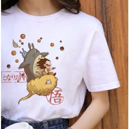 My Neighbor Totoro Harajuku Summer T-shirt Women Studio Ghibli Kawaii T shirt Miyazaki Hayao Funny Cartoon Tshirt Top Female Tee