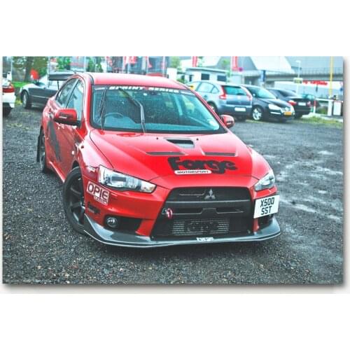 Mitsubishi Lancer Evolution X Classic Sport Car Wall Art Picture Posters and Prints Canvas Art Paintings For Room Decor