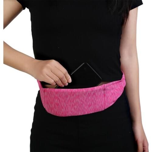 Fashion Sports Women Waist Packs Lycra Pocket Ultrathin Phone Storage Bag Running Belt Double Layer Waist Bag Pillow