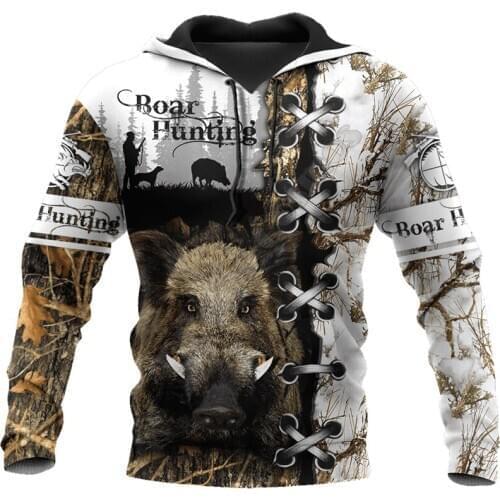 Boar Hunter 3D printed Men for Women Hoodies Funny Animal Pullover zipper hoodies Cosplay costumes Drop Shipping 03