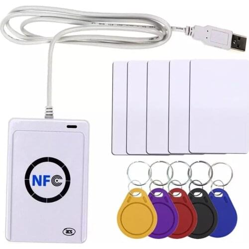 NFC USB Reader ACR122U contactless smart ic Card and writer rfid copier Copier Duplicator 5pcs UID Changeable Tag Card Key Fob