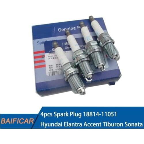 Baificar Brand New Genuine Platinum Spark Plug 4EA 18814-11051 For Hyundai Elantra Accent Getz Tiburon Sonata