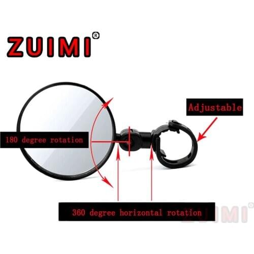 General Motorcycle Rearview Mirror Mountain Bike 360 Degree Rotation Adjustable Rearview Mirror ABS Reflector Accessories