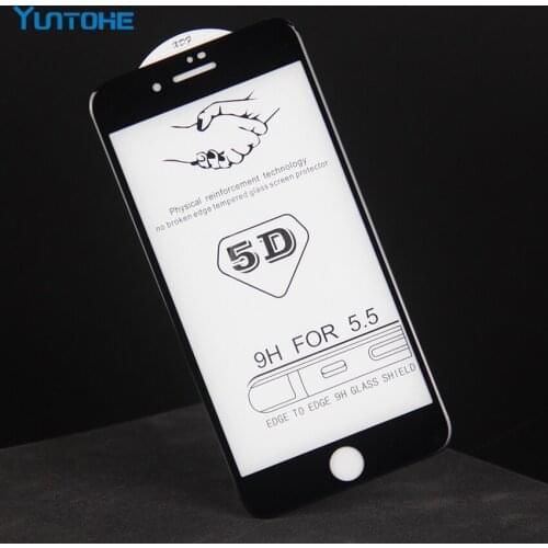 Wholesale 5D Full Glass For iPhone 11 12 pro X Xs Max XR Tempered Screen Protector Curved Edge Film For iPhone 8 7 6 Plus 100pcs