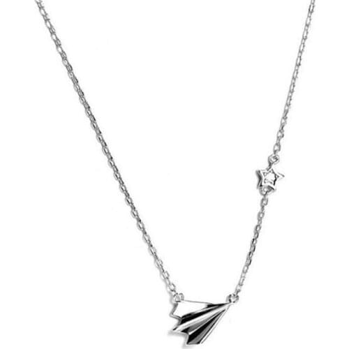 Season Gate 925 Sterling Silver Clavicle Chain Paper Plane Simple Personality Necklace for women SN017